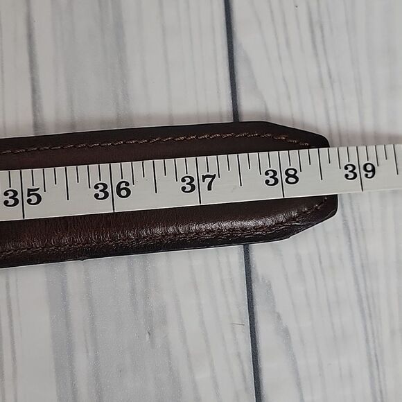 Unbranded Genuine Leather Belt - Brown Double Stitched Size S - Picture 6 of 6